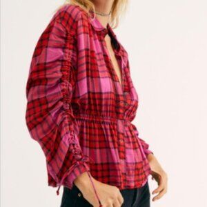 We The Free “Red Combo” Plaid Top